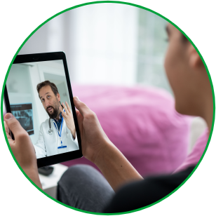 Provider engaging with patient through ipad/tablet